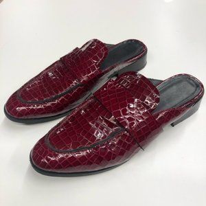 &Other Stories red patent crocc loafer slides